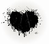 Heart shaped grungy ink splat