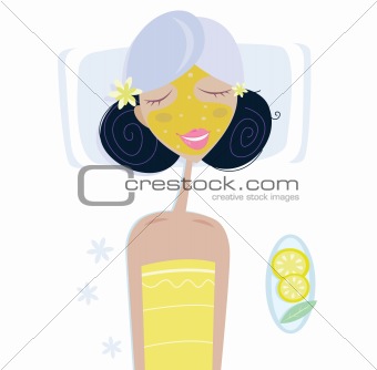 Spa girl with face mask