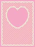 Vector Striped Background With Heart Shaped Copy Space and Victorian Eyelet Trim