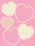 Vector With Victorian Eyelet Trimmed Hearts and Copy space