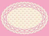 Vector Oval Heart Border with Victorian Eyelet Copy Space