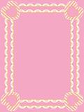 Vector Victorian Frame With Eyelet, Copy Space and Striped Hearts