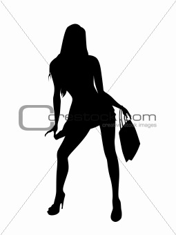silhouette  of girl
