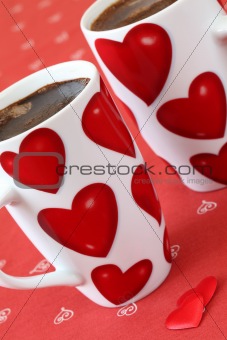 Coffee with hearts