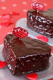 Heart shaped chocolate cakes