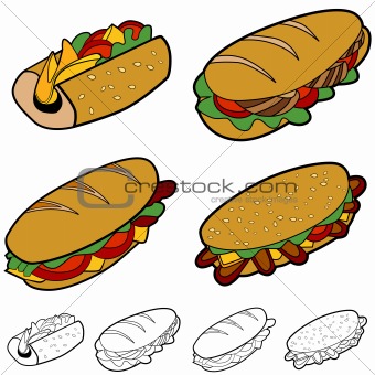 Cartoon Sandwich Set