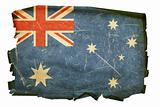 Australia Flag old, isolated on white background.