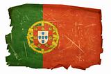 Portugal Flag old, isolated on white background.