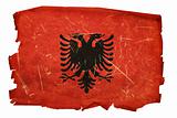 Albania Flag old, isolated on white background.