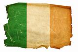 Ireland Flag old, isolated on white background.