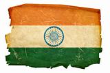 India Flag old, isolated on white background