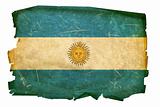 Argentina Flag old, isolated on white background.