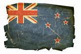New Zealand Flag old, isolated on white background.