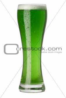 Glass of green beer