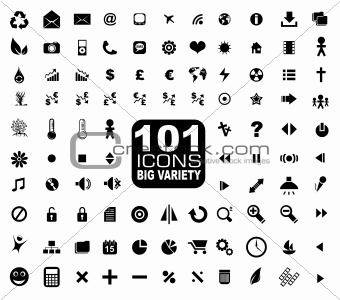 101 Icons Collection - General. Internet, Mulstimedia, Financial and more