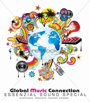 Abstract Globe Background For Disco Flyers