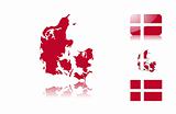 Danish map and flags