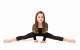 Young girl doing gymnastics
