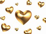 golden valentine`s hearts