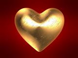 golden valentine`s heart