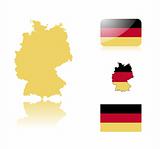 German map and flags