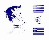 Greek map and flags