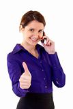 Businesswoman talking on cell