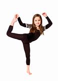 Young girl doing gymnastics