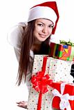 beautiful woman with holiday gift