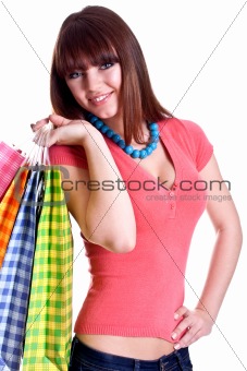 beautiful young woman shopping