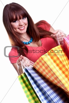 beautiful young woman shopping
