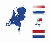 Dutch map and flags