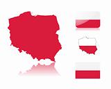 Polish map and flags