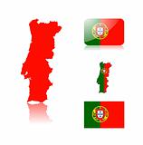 Portugese map and flags