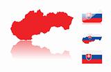 Slovakian map and flags