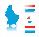 Luxembourg  map and flags