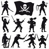 Pirates crew silhouettes Set 2