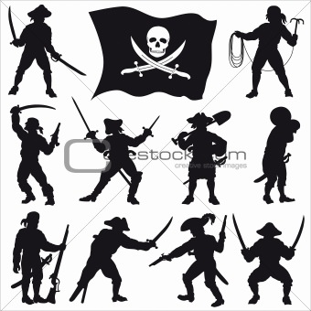 Pirates crew silhouettes Set 2
