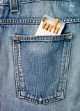 Cigarettes in a jeans pocket