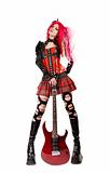Gothic girl with electro guitar 