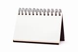 Blank Spiral Note Pad Standing Isolated on a White Background.