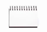 Blank Spiral Note Pad Standing Isolated on a White Background.