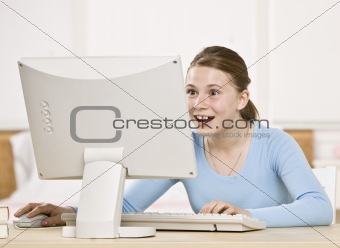 Young Girl on Computer