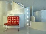Red seat in modern architecture