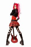 Punk girl with electro guitar 