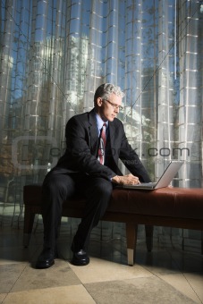 Businessman with Laptop Computer.
