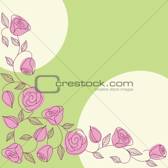 Springtime hand drawn background with roses