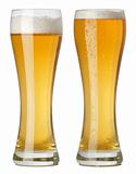 Two tall glasses of beer