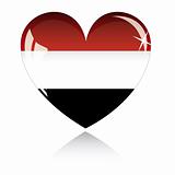 Vector heart with Egypt flag texture isolated on a white.