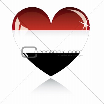 Vector heart with Egypt flag texture isolated on a white.